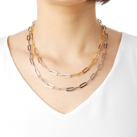 Italian Sterling Silver 18" Paperclip Link Necklace