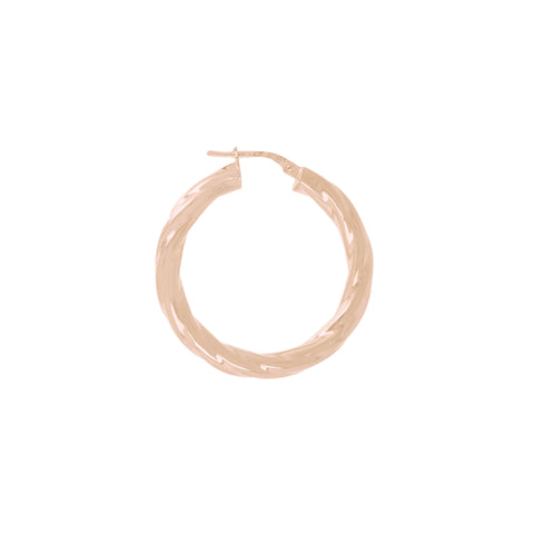 Italian Sterling Silver 1-1/4" Polished & Twisted Full-Hoop Earrings