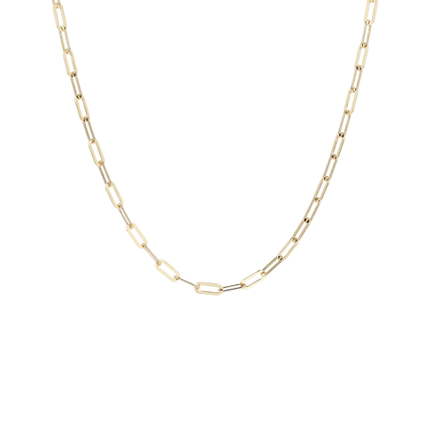 Italian Sterling Silver 18" Petite Paperclip Link Necklace