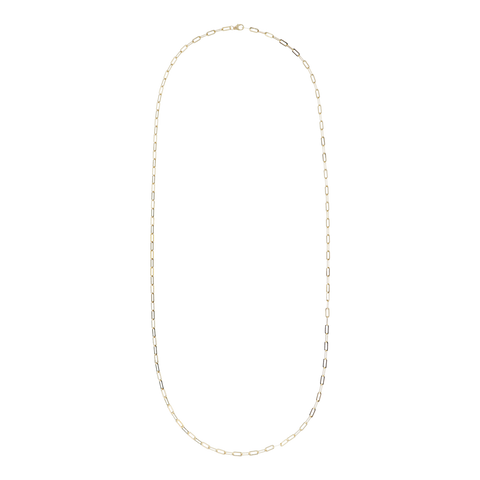 Italian Sterling Silver 36" Petite Paperclip Link Necklace