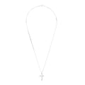 Wide Shot of Italian Sterling Silver Unisex Braided Cross Pendant with Box Chain