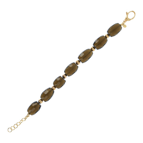 Bellissimo Bronzo Faceted Smoky Quartz Gemstone Bracelet