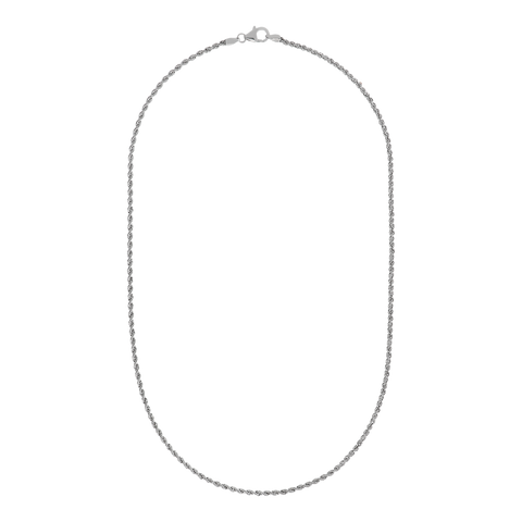 Italian Sterling Silver 18" Rope Chain Necklace