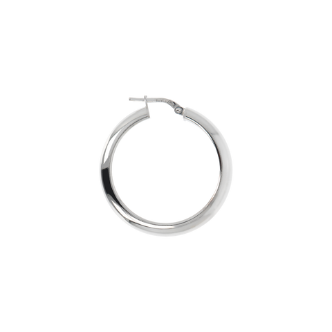 Italian Sterling Silver 1-1/4" Polished Hoop Earrings