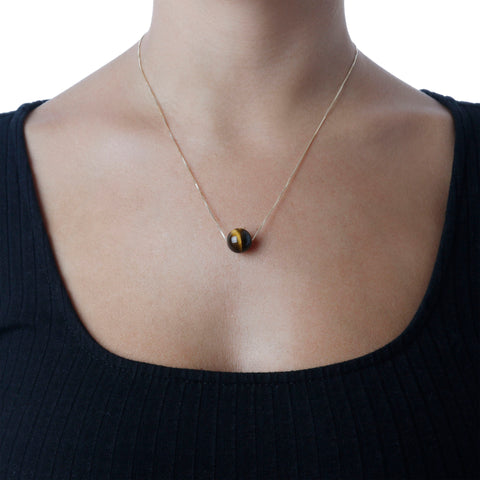 Italian Sterling Silver Gemstone Beaded Slide Pendant