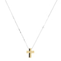 Italian Sterling Silver w/ 18K Yellow Gold-Plate Cross Slide Pendant