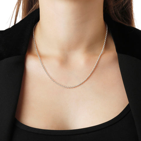 Italian Sterling Silver 18" Petite Rolo Chain Necklace