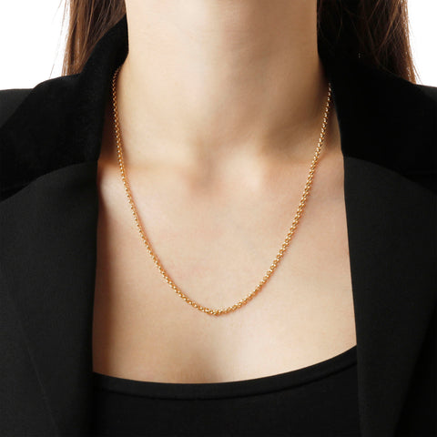 Italian Sterling Silver 20" Petite Rolo Chain Necklace
