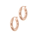 Italian Sterling Silver  18K Rose Gold-Plate 3/4" High-Polished Hoop Earrings