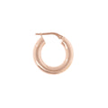 Side Profile of Italian Sterling Silver  18K Rose Gold-Plate 3/4" High-Polished Hoop Earrings