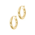 Italian Sterling Silver 18K Yellow Gold-Plate 3/4" High-Polished Hoop Earrings
