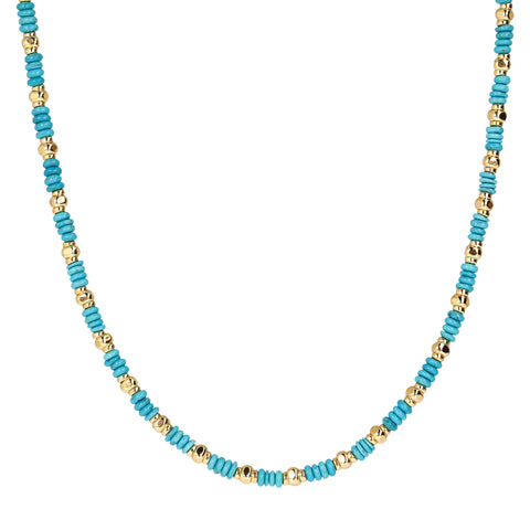 Bellissimo Bronzo Italian 18" Turquoise Rondel Necklace