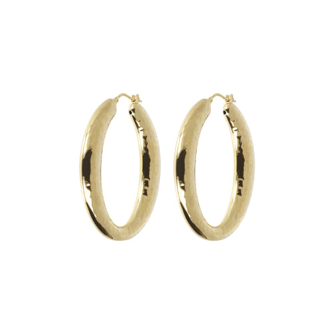 Bellissimo Bronzo Italian 1-3/4" Electroform Hammered Hoop Earrings