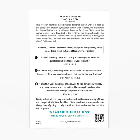 My Saint My Hero Black Agate Be Still Prayer Bracelet