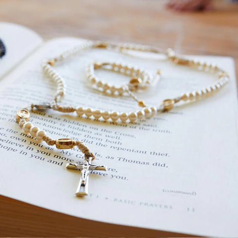 My Saint My Hero First Communion Rosary and Bracelet Set for Girls