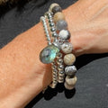 PowerBeads by Jen Petites Pebble Jasper w/ Labradorite Charm on wrist