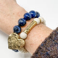 Jill wearing PowerBeads by jen Petites "Blessed" Cream Coral Bracelet