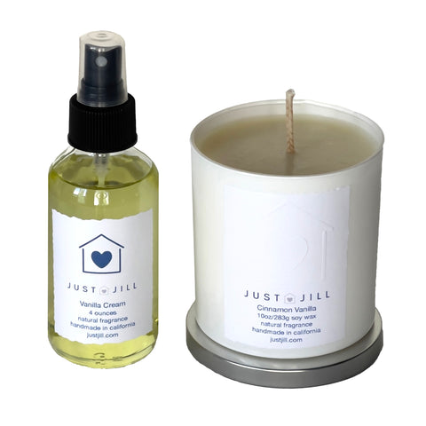 Just Jill Candle and Room Spray Set-Cinnamon Vanilla