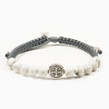 My Saint My Hero Slate/White Howlite/Silver Wake Up and Pray Meditation Bracelet